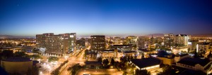 Evening over downtown San Jose, California
