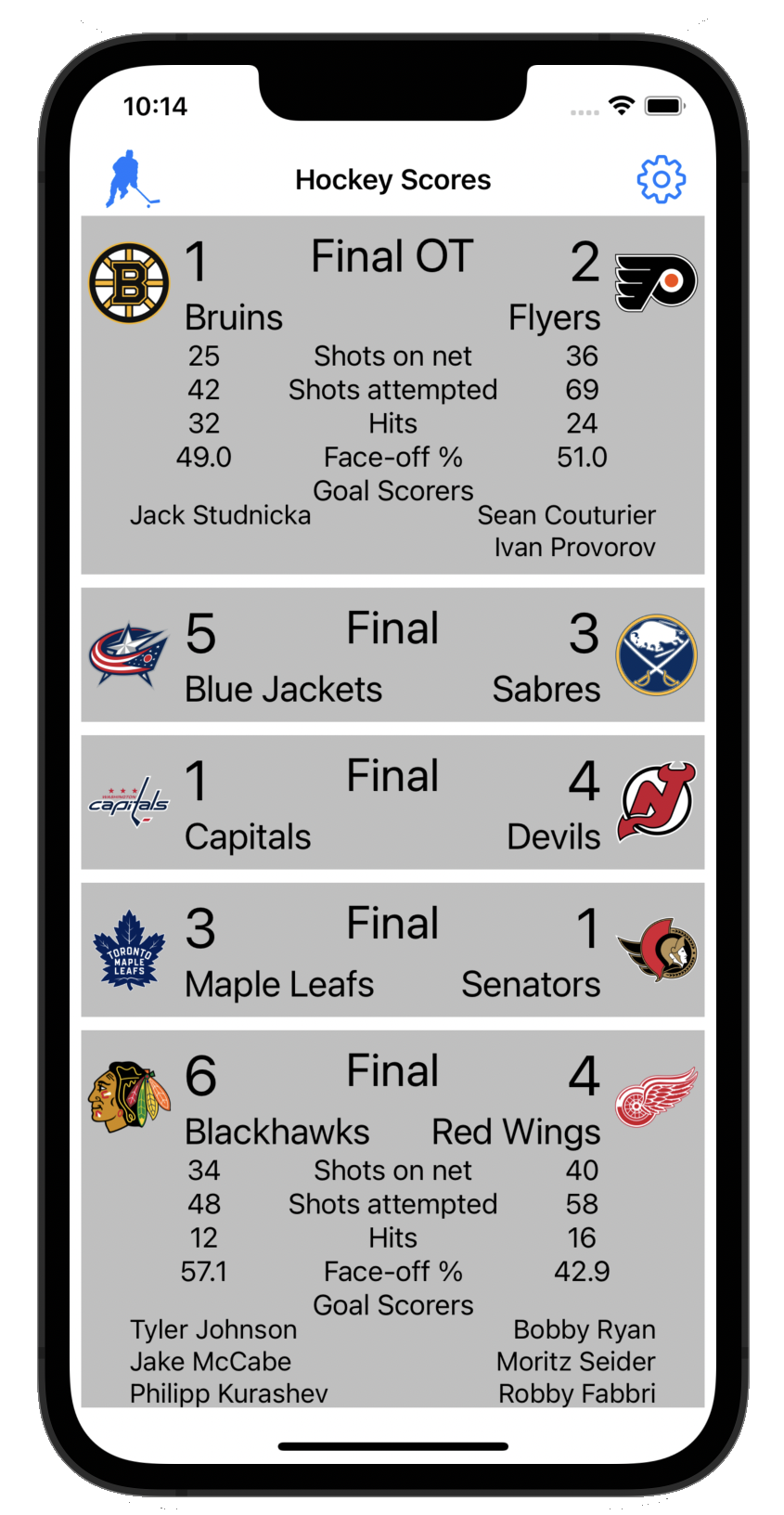 ScoreCheck - Live NHL Scores & Standings